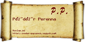 Pádár Perenna névjegykártya