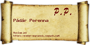 Pádár Perenna névjegykártya